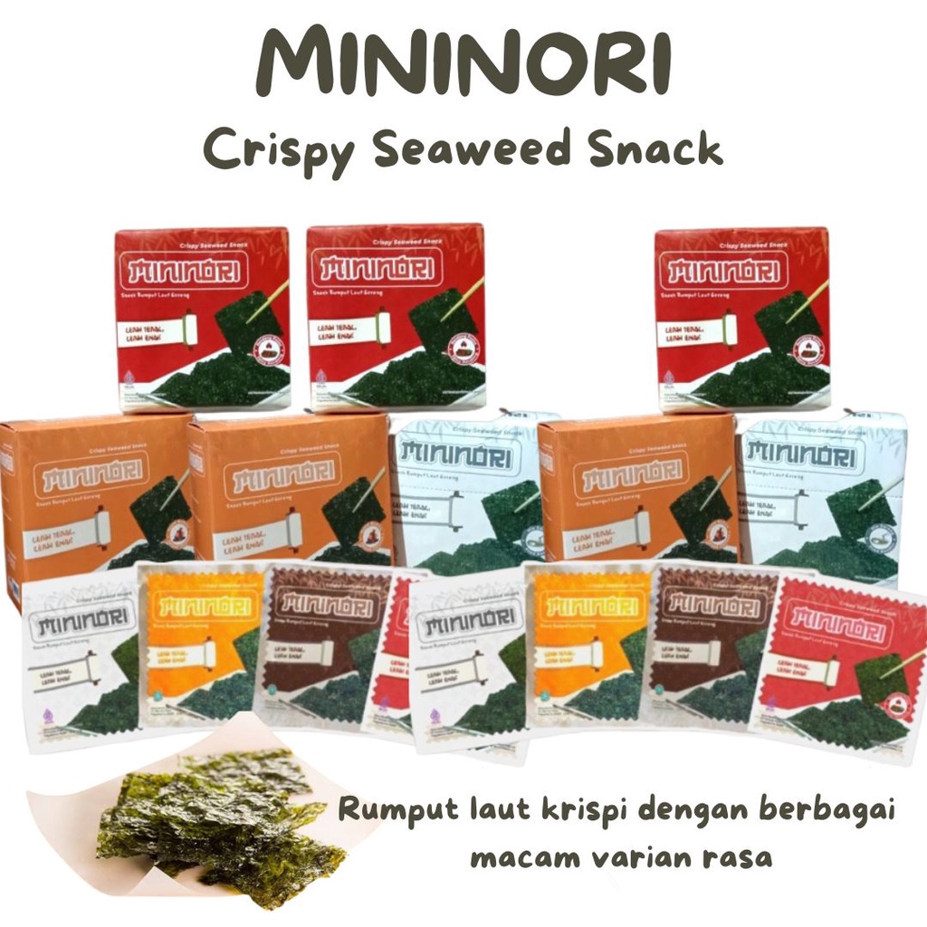 

Mininori Crispy Seawed Snack 1 Pack Isi 12pcs