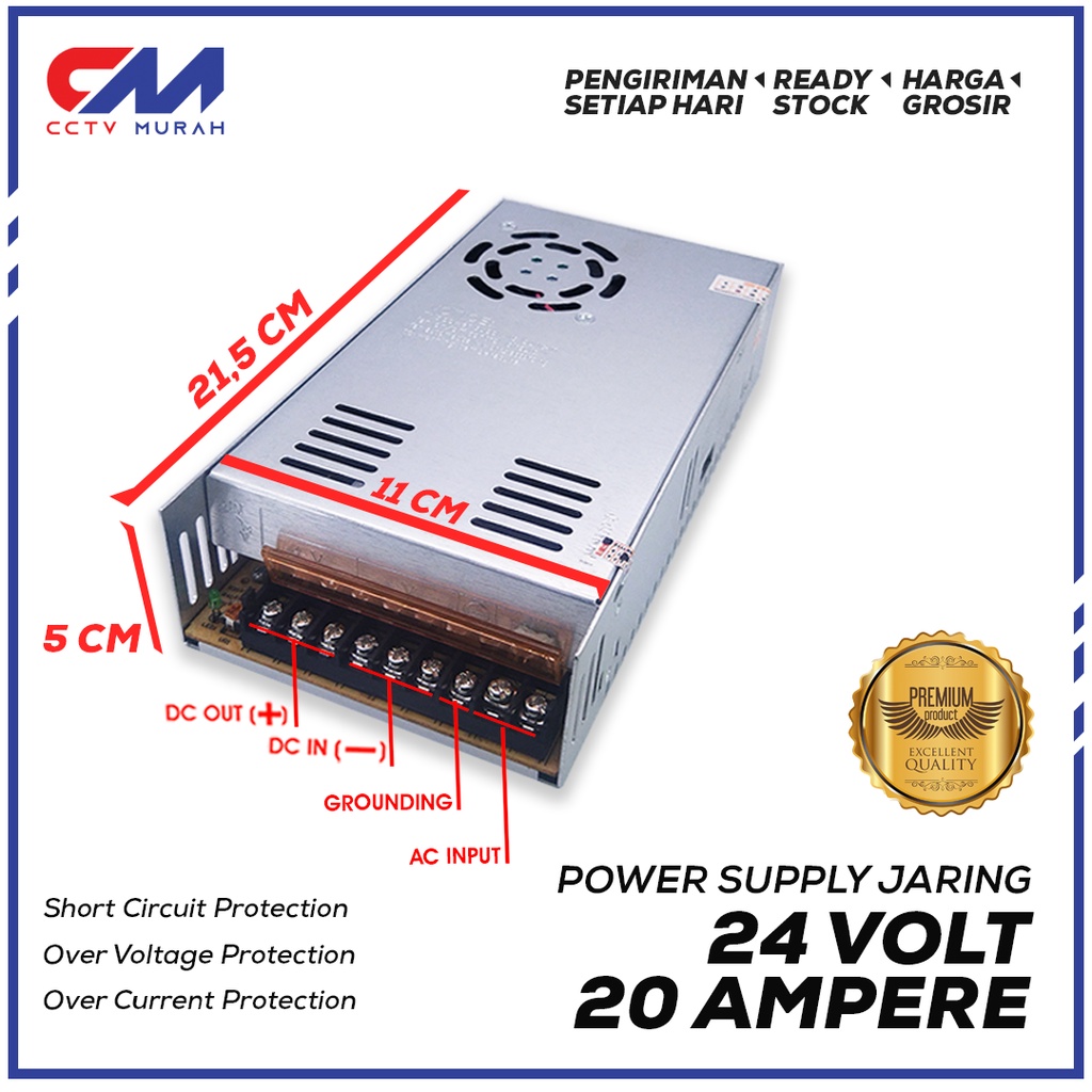 POWER SUPPLY 24V/20A SWITCHING witching Power Supply PSU 24V 20A High Quality, 24 Volt 20 Ampere Cooling Fan Jaring Adaptor