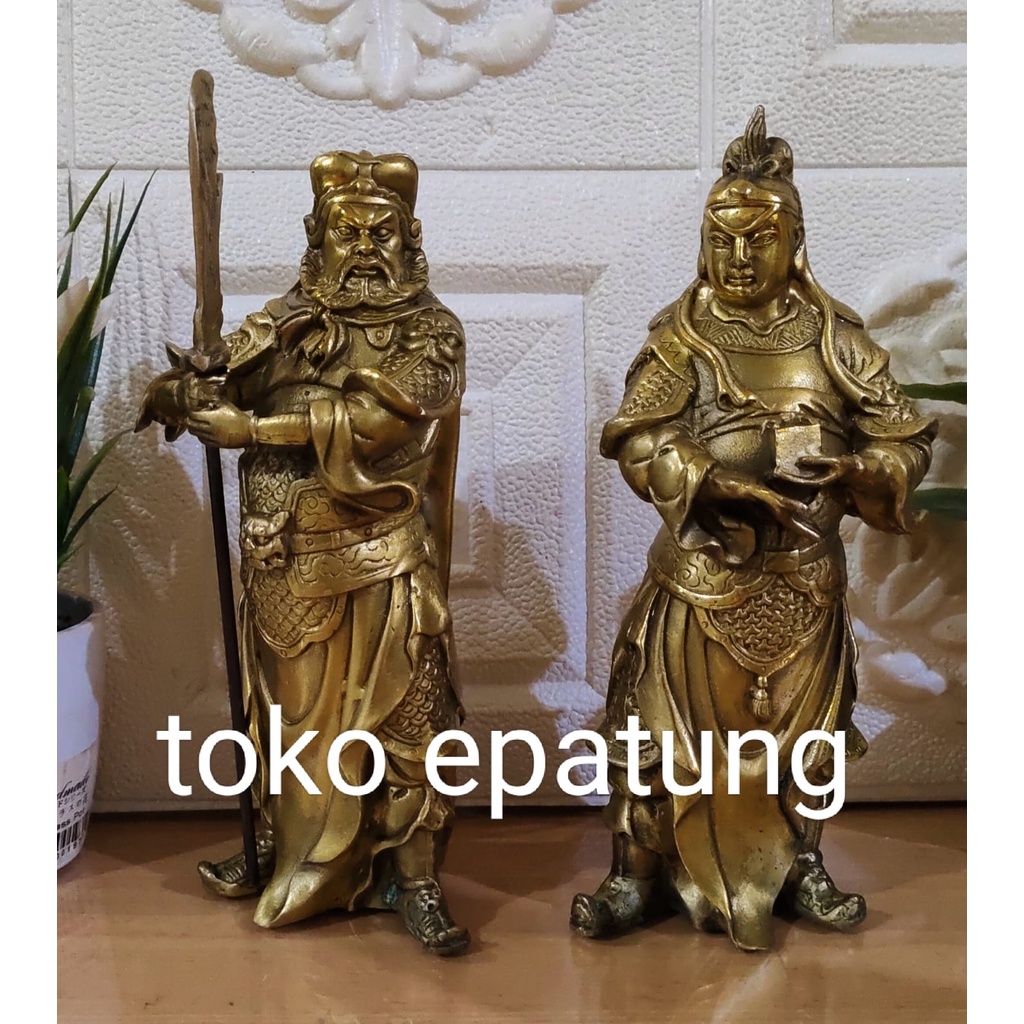 pengawal kwan kong / kwan kung / tiu cong dan kwan ping - kuningan - 8 inch