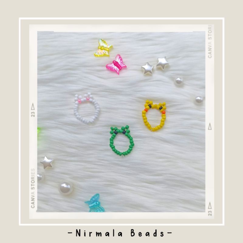 Cute beads ring/duck beads ring/frog beads ring/bunny beads ring pt.2