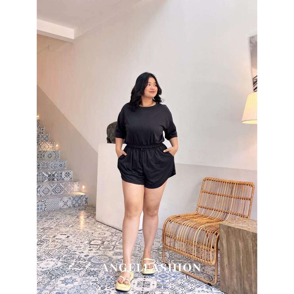 TERBARU SET CROP TOP JUMBO POLOS WANITA SETELAN CROP BIGSIZE SET CROP BAHAN BABYTERRY