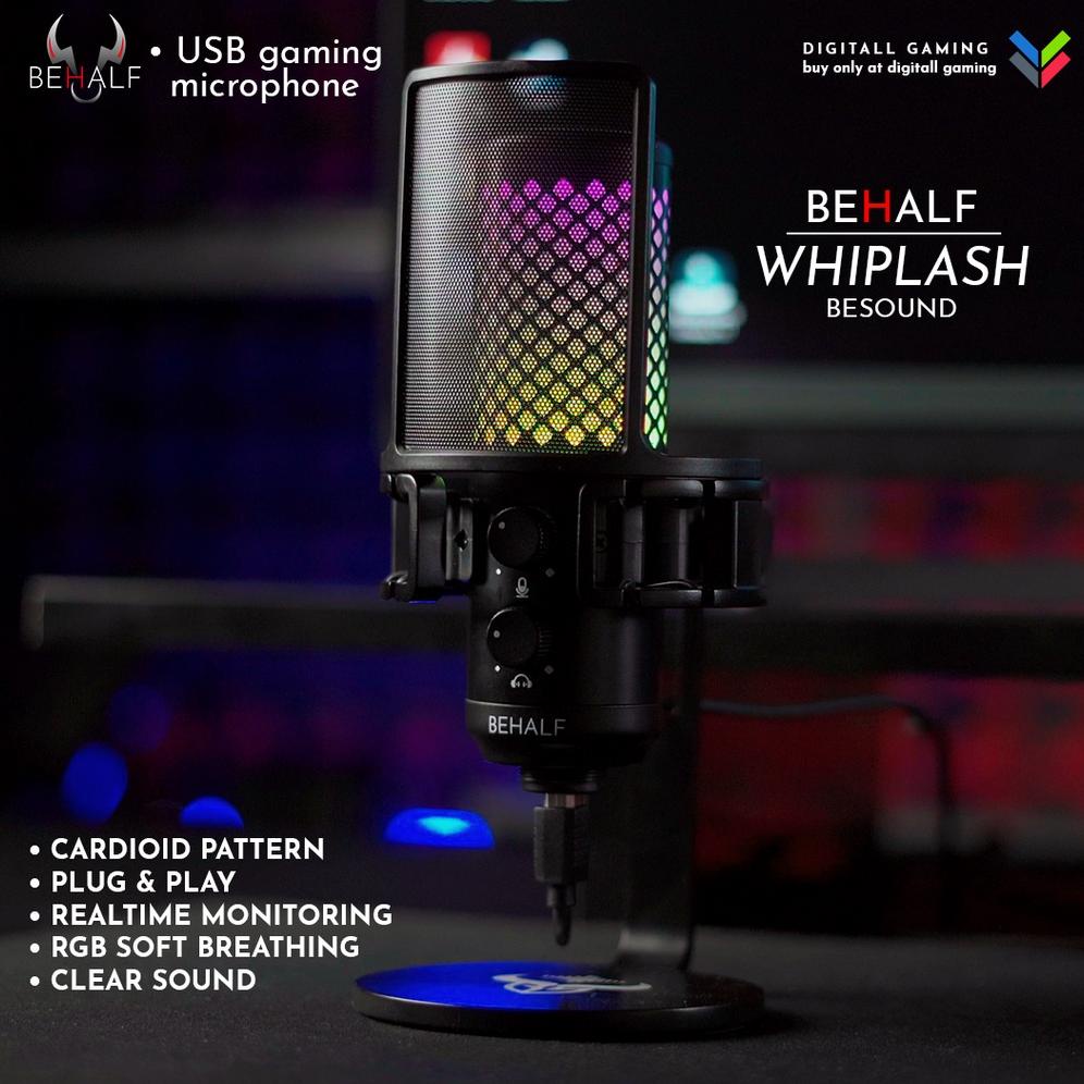 BEHALF WHIPLASH MICROPHONE GAMING / MIC GAMING CONDENSER USB RGB