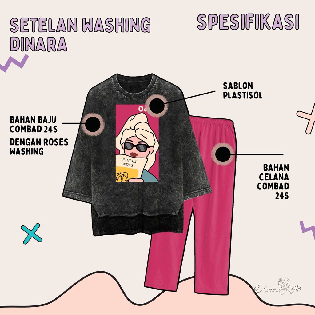 Setelan wanita Dewasa Washing Dianara by Ummiali