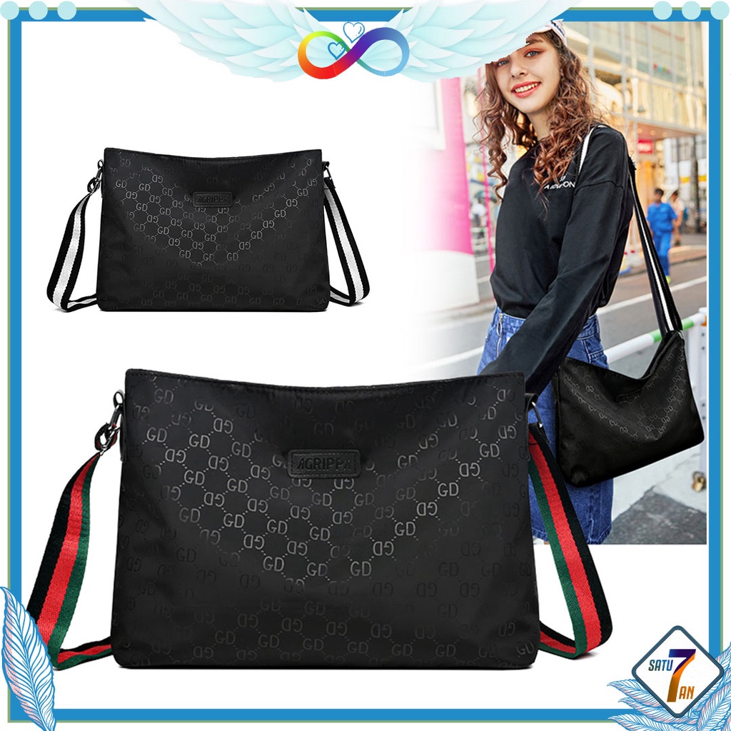 Tas Selempang Wanita Shoulder Bag Korea Fashion Style Tas Bahu Kasual Sling Bag Kain Oxford Polyester Satu7an T287