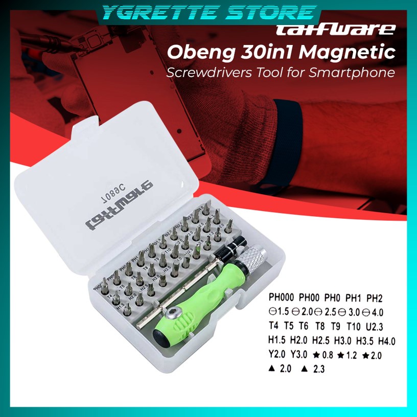 YGRETTE - Aisilin Obeng 30 in 1 Magnetic Screwdrivers Repair Tool Kit Servis Reparasi Hape Handphone