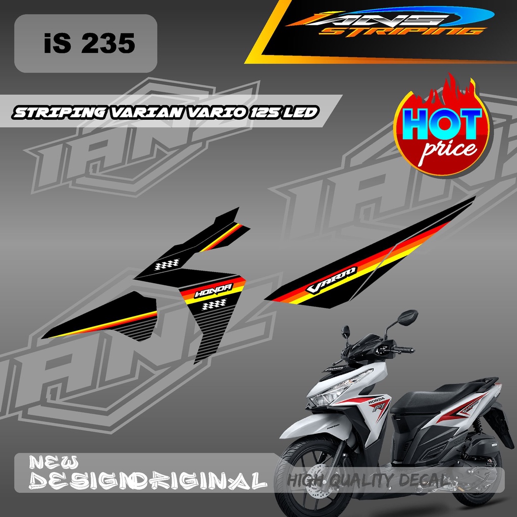 NEW DESAIN DECAL HONDA VARIO125 LED KONSEP STRIP LINE / STIKER SEMI FULL BODY HONDA VARIO 125 LED / DECAL KERETA VARIO 125 LED  IS235