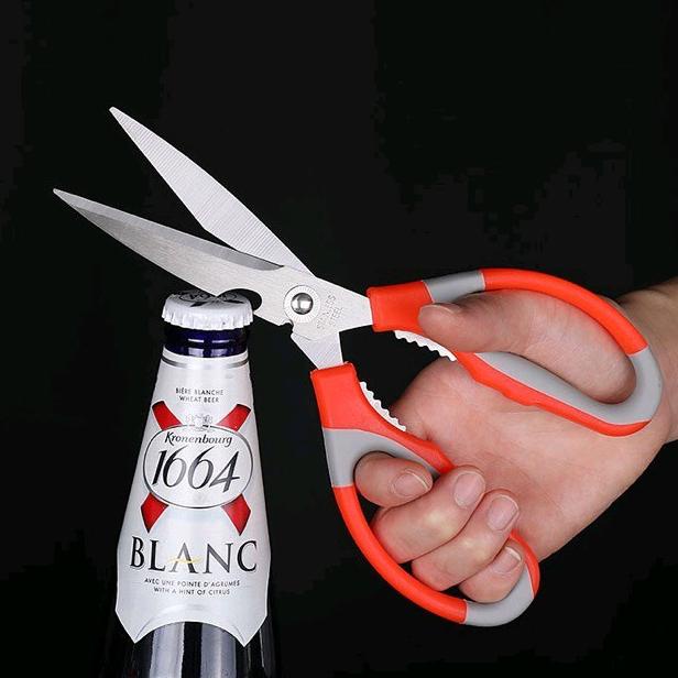 

Gunting Dapur Karton Besar Dilengkapi Sisi Pembuka Botol Orange Belang