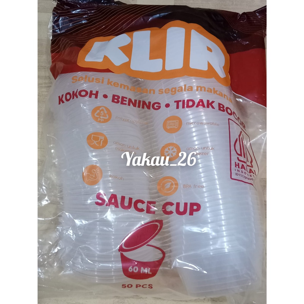 Thinwall cup klir saos / sauce cup 60ML isi 50 pcs