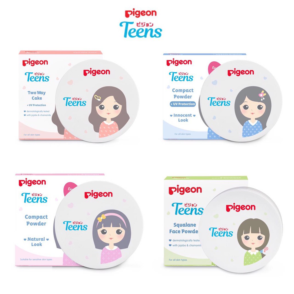 PIGEON Teens Compact Powder +UV Protection 14gr | Two Way Cake | Bedak Padat Remaja