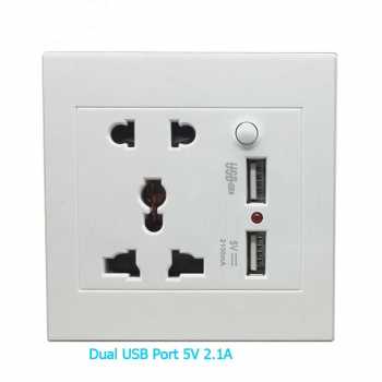 Stop Kontak Colokan Listrik Dinding Universal UK EU US dengan 2 Port USB Charger On Off Switch / Saklar Colokan Listrik Stop Kontak Tempel Dinding Mewah Termurah / Stop Kontak Rumah Modern /Colokan USB Stop Kontak Wallplug Soket USB 2 Port USB Wall Socket