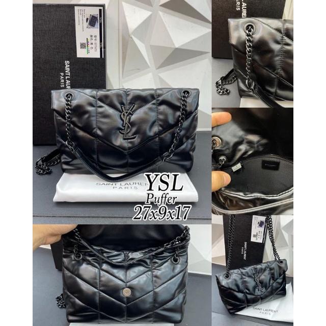 TAS SLINGBAG WANITA YSL-PUFFER BLACK SEMIPREMIUM QUALITY 1:1 GRADE