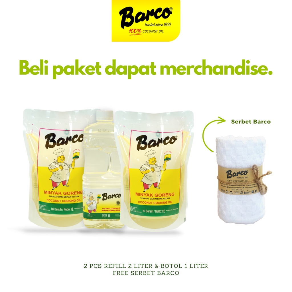 

Paket Minyak Barco Refill 2 Liter (2pcs) + Botol 1 Liter Free Hand Towel