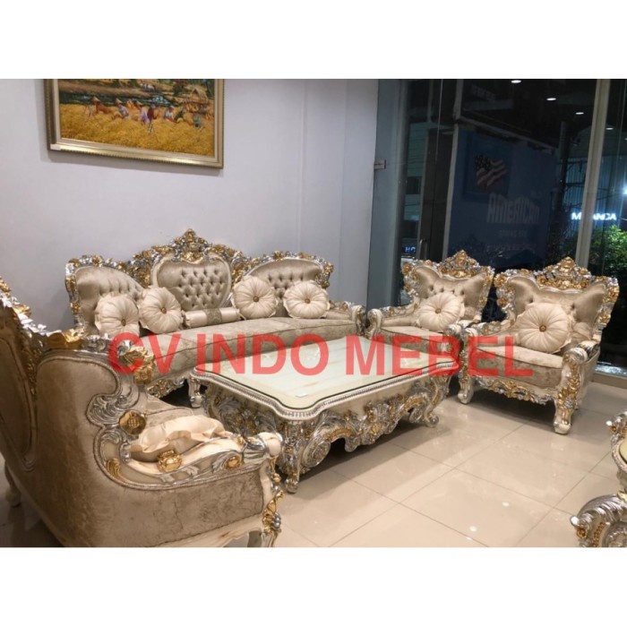 Kursi Tamu Sultan Jati Ukir Sofa Klasik Jumbo Mewah Makassar Murah