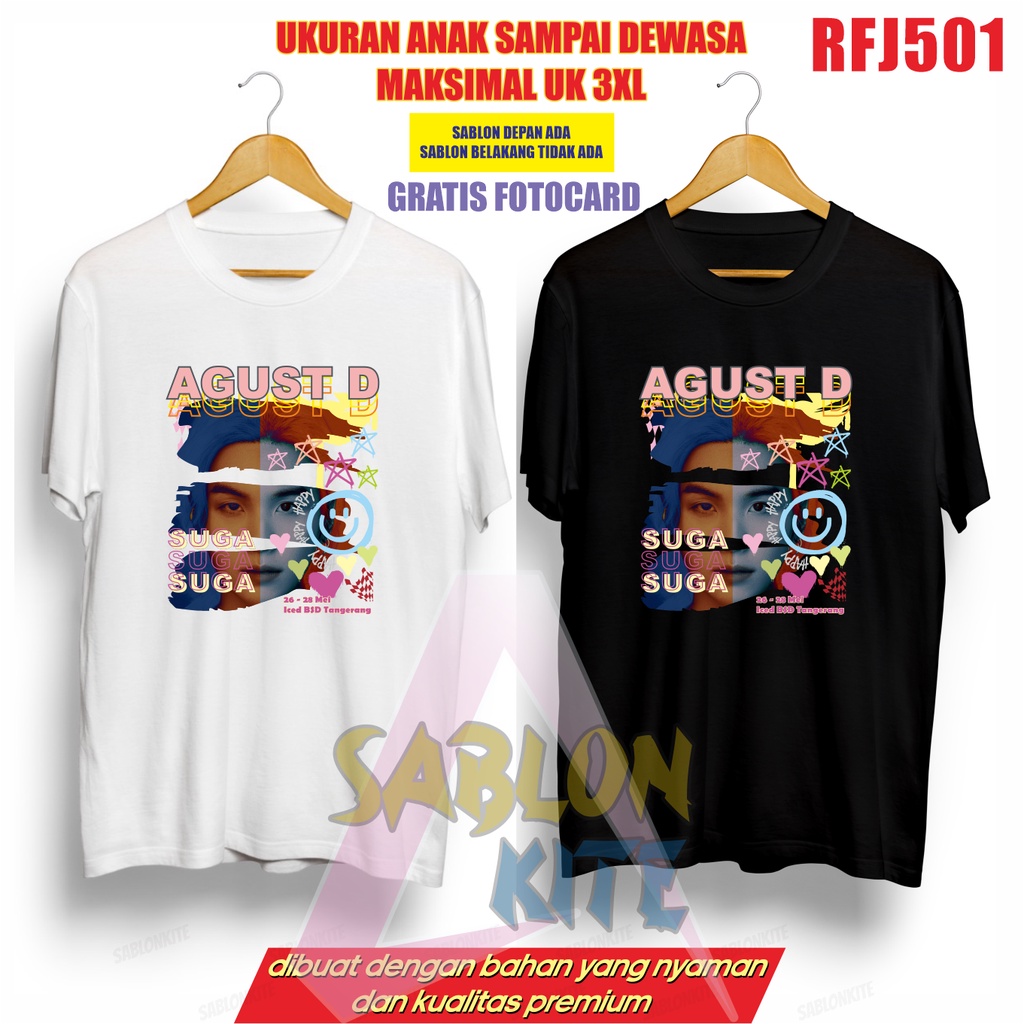 Gratis Fotocard Kaos Suga Yoongi Agust D RFJ501