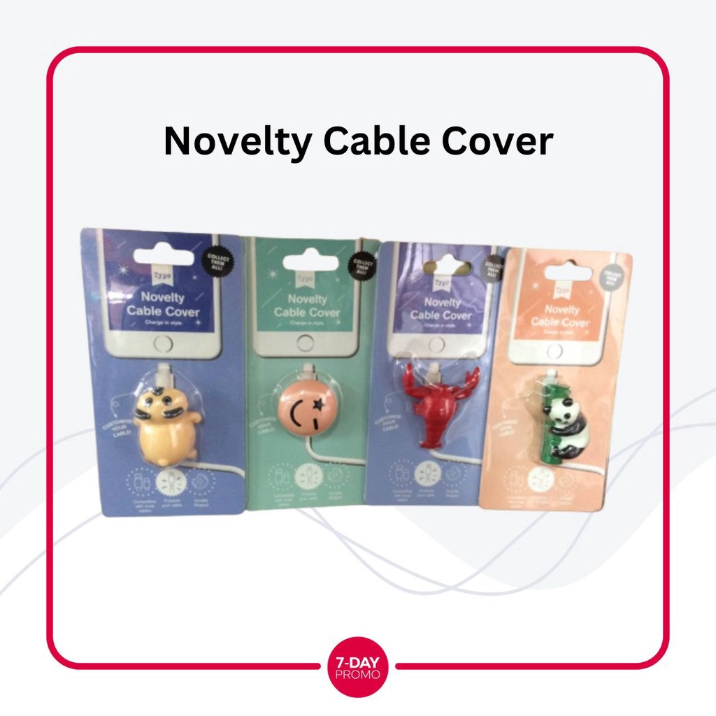 Novelty Cable Cover Pelindung Kabel Charger Typo