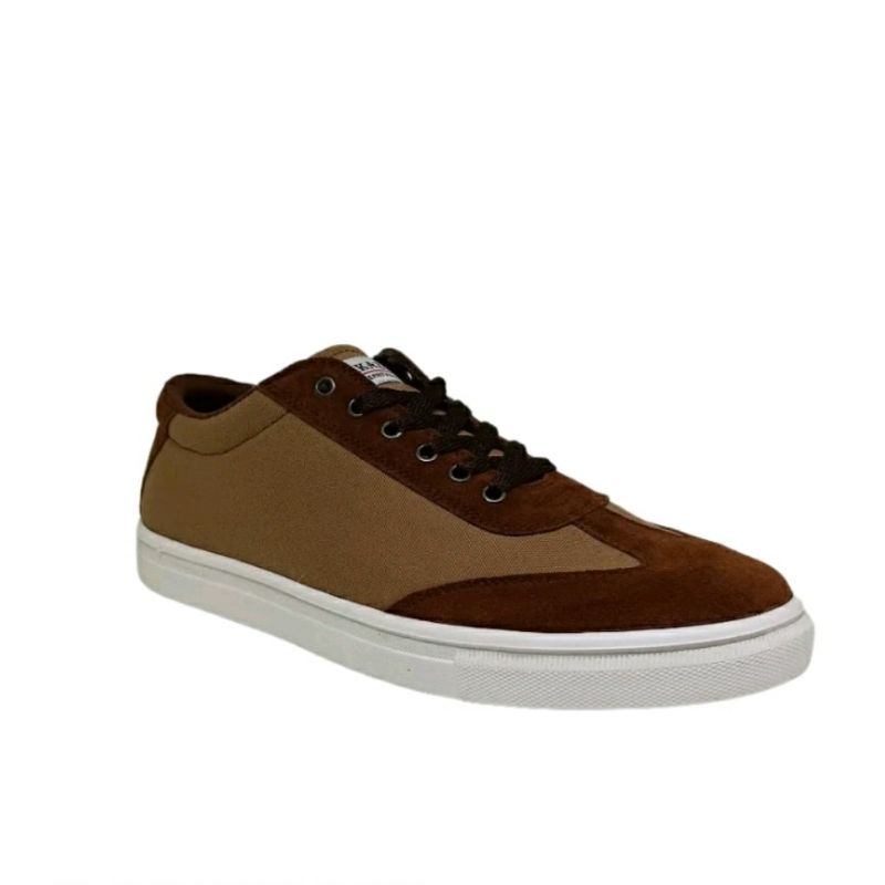 THE MALKA Sepatu Kasual Pria Men-505 Brown Sepatu Sneaker Kulit Suede 39-44 Jumbo Low Cut Casual, 39