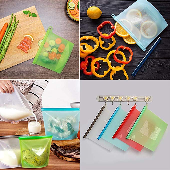 Ziplock Kantong Tempat Makanan Seal Silikon Reusable Food Pouch Bag