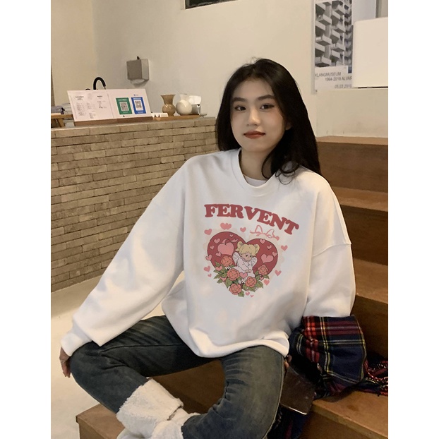 Sweater Oversize Heart Unisex Sweater Oversize Korean Style/atasan korean style wanita