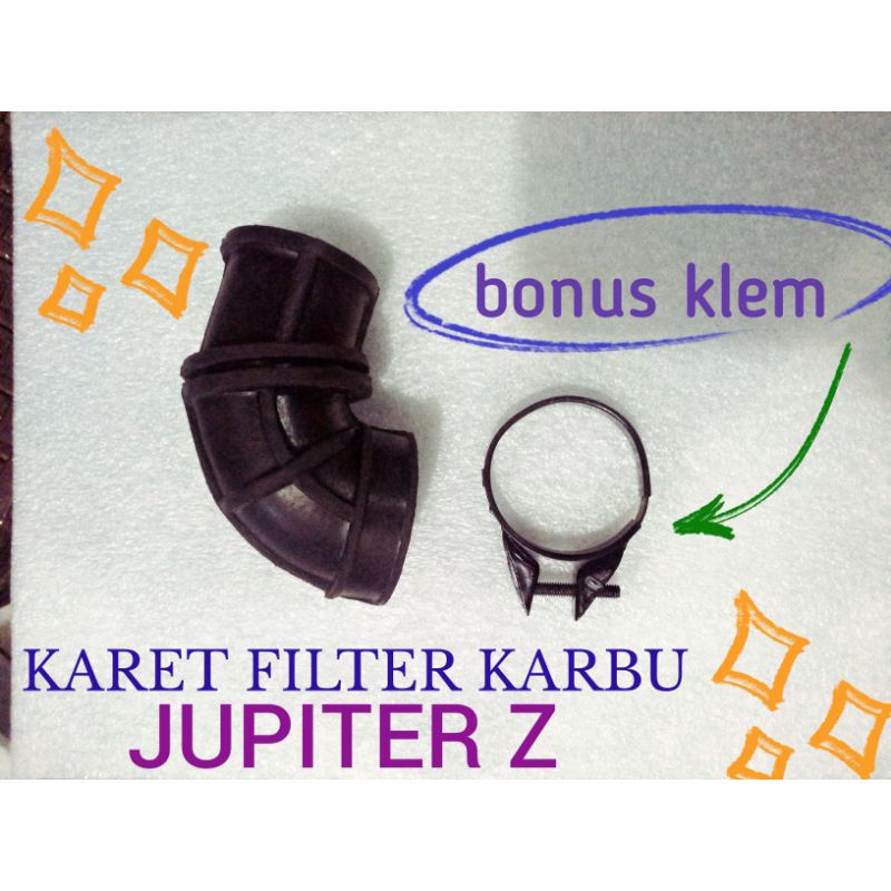 karet penghubung filter udara ke karburator Jupiter Z plus klem