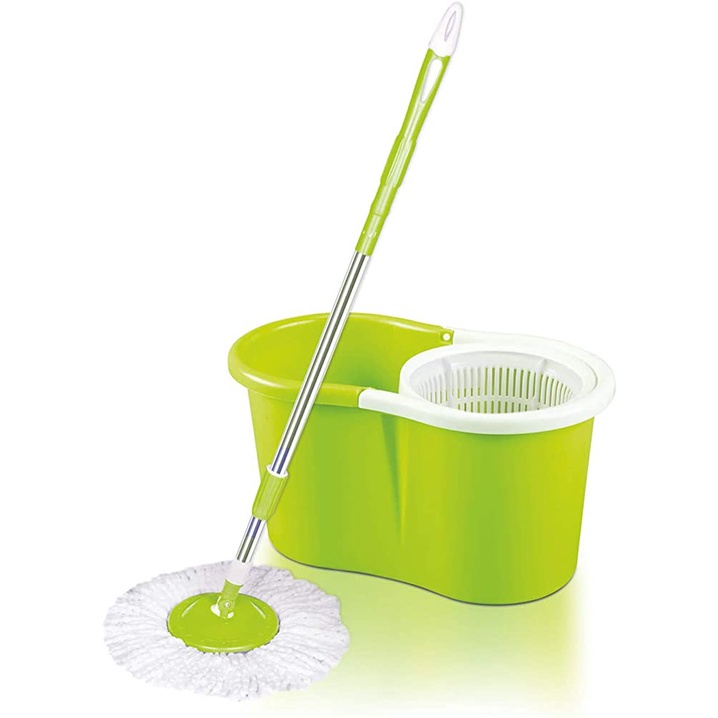 ELDE 1 - Alat Pel Lantai Ultra Pel putar serbaguna spin mop 2 kain pel plastik multifungsi