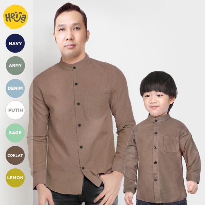 TERMURAH KEMEJA KOKO ANAK LENGAN PANJANG KANCING Couple Ayah- COKLAT TUA |NOVUS /BAJU KOKO PRIA/BAJU