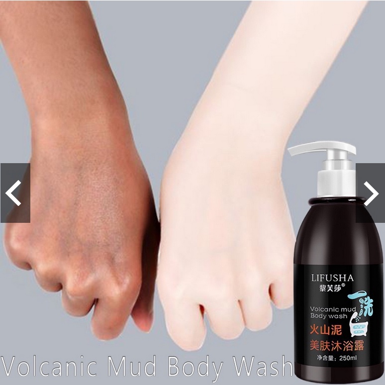 LIFUSHA Whitening Body Wash Volcanic Mud Body Wash 250ml Quick Whitening Body Moisturizing,Sabun pem