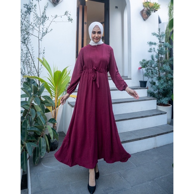 JOSHIN Amira Long Dress Gamis - Dress Wanita Crinkle Hijab Friendly