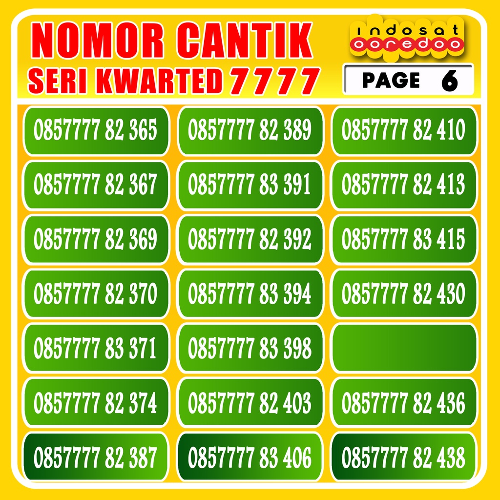 Kartu Perdana Nomor Cantik Indosat Tripel Murah