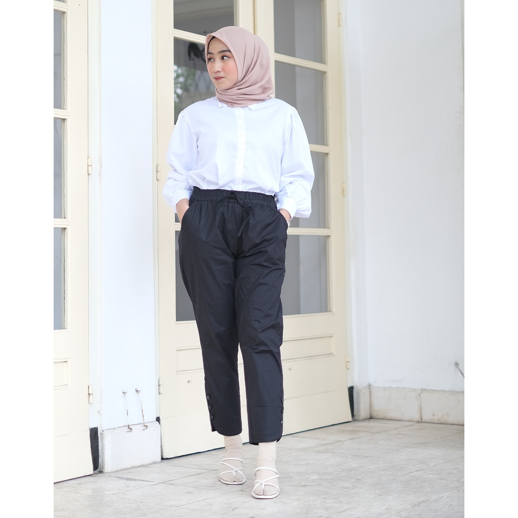 NHM Celana Wanita CINDY PANTS Katun stretch, Celana Kerja