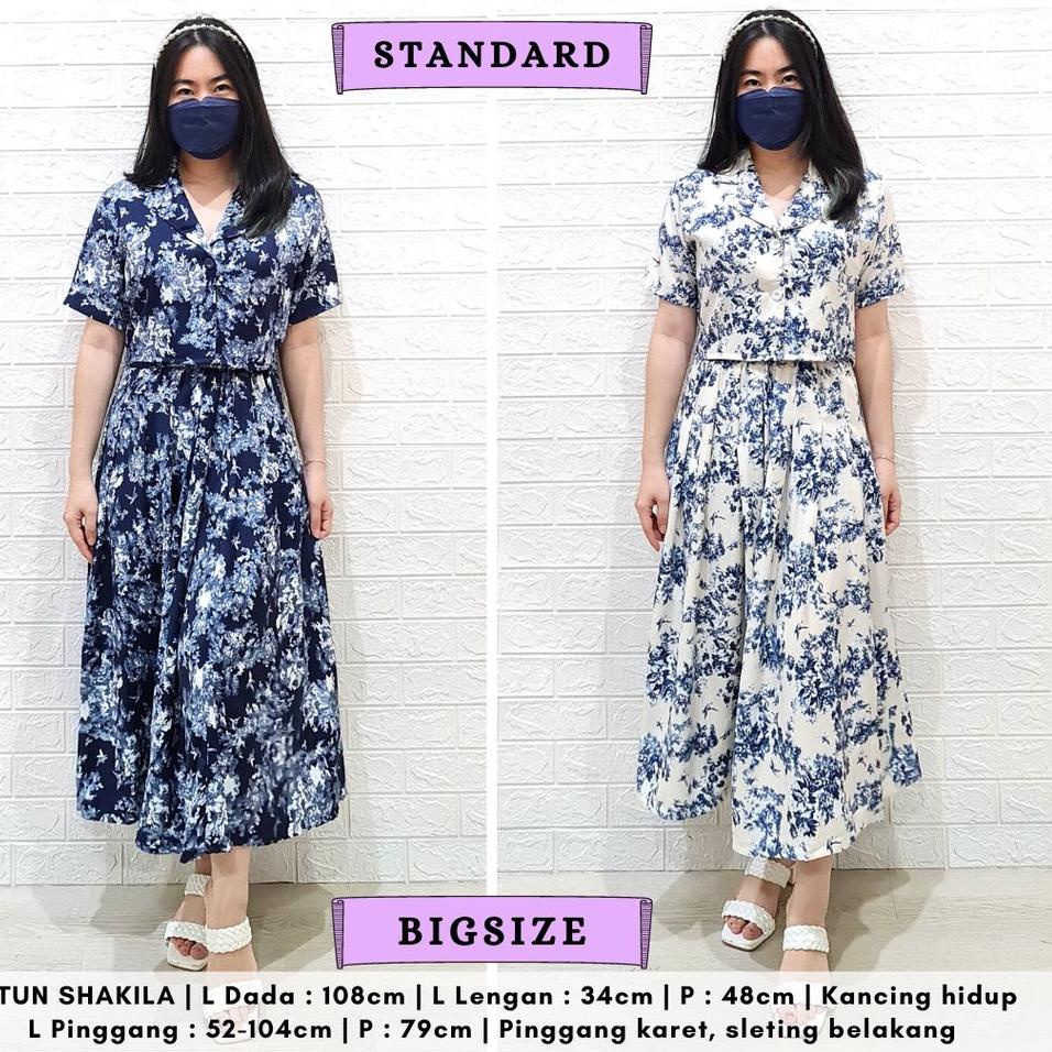۩ 4568 SANUARI FLORAL BUTTON LONG SKIRT SET ROK JUMBO BIGSIZE ➺