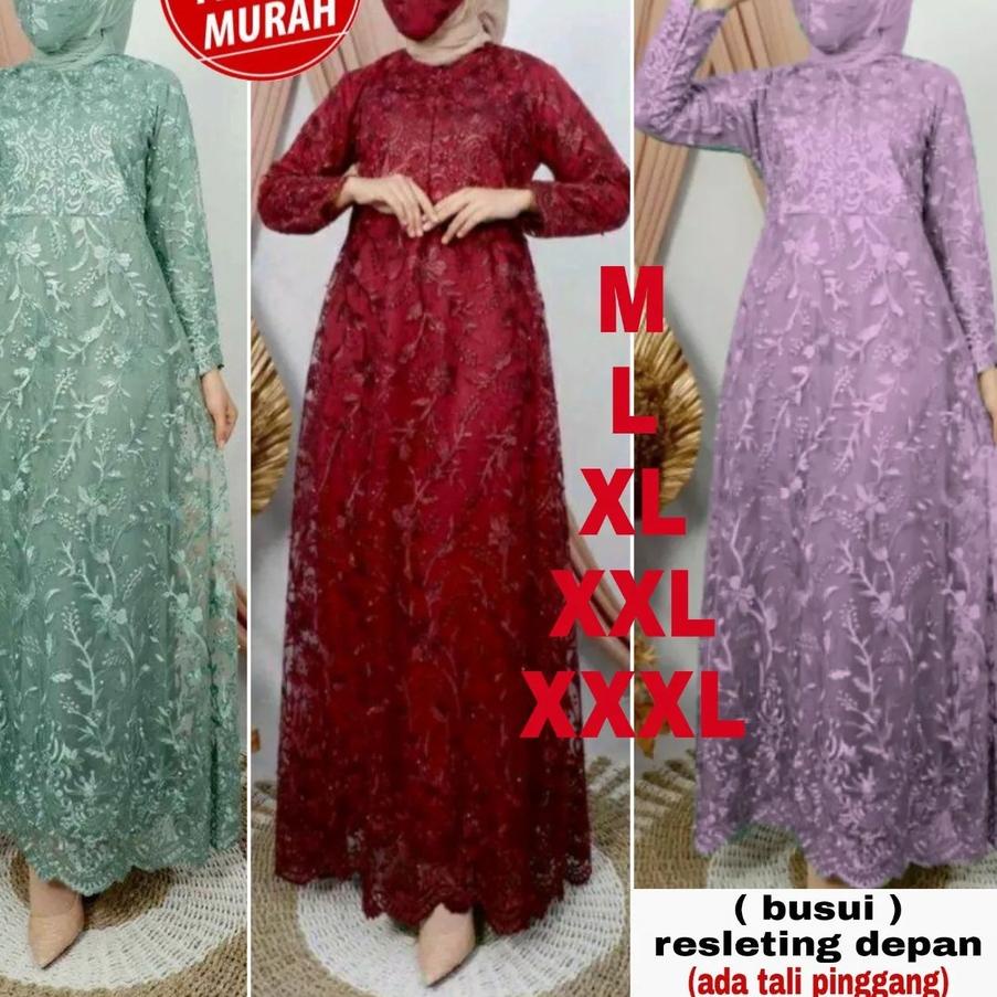 ➹ RACHEL MAXY DRESS / Size M L XL XXL XXXL / Gamis Pesta / Gamis Jumbo / Maxi Dress / Gamis Brukat T