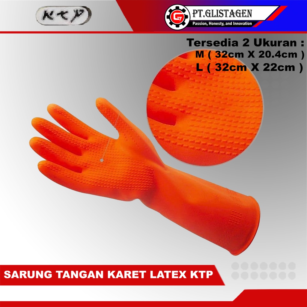 KTP Sarung Tangan Latex Karet / House Hold Gloves Panjang dan Tebal