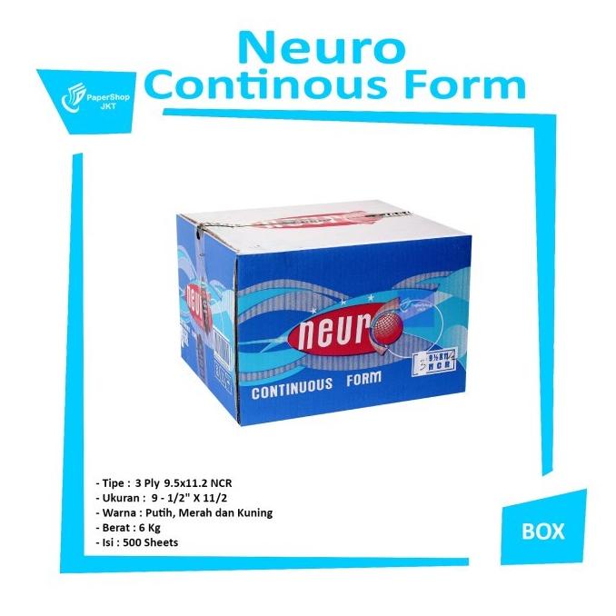 

Continous Form 91/2 X 11 3 Ply/2 ( K3/2 Neuro ) Ncr / Kertas Komputer