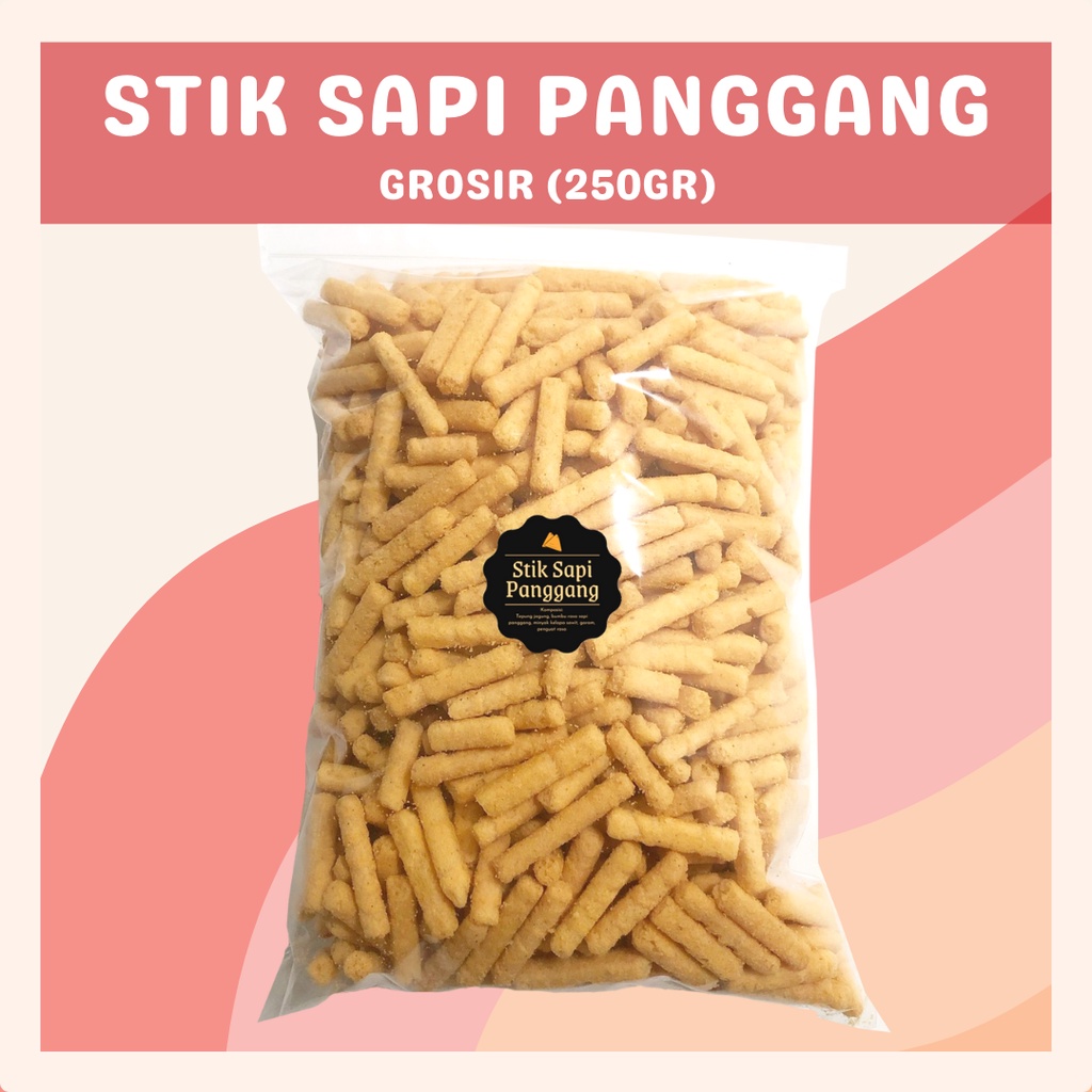 [DELISH SNACKS] Stik Sapi Panggang (Grosir) 250gr / Snack Cemilan Camilan Jajanan Kilo Kiloan Griosiran