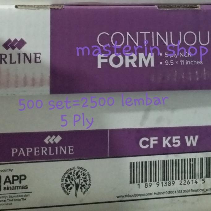 

Kertas Komputer /Continous Form 9.5"X11" 5 Ply(K5 Full)Merek Paperline
