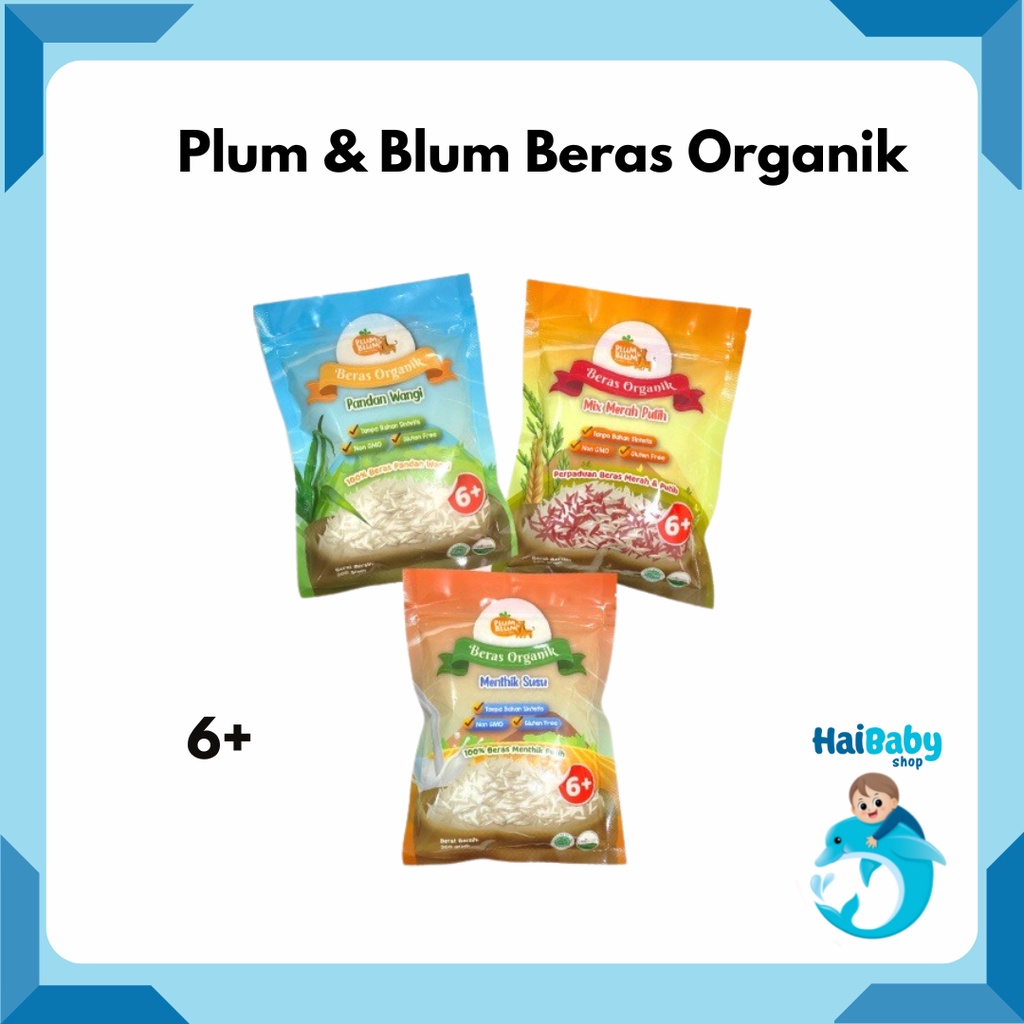 Plum & Blum Beras Organik MPASI Beras Merah Beras Pandan wangi Beras Plum Blum