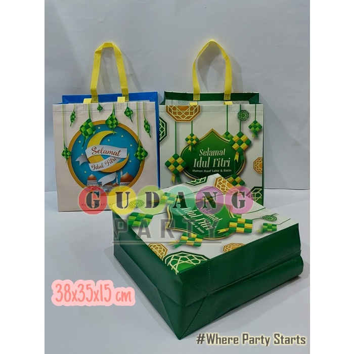 

Terlaris ✨ -Spunbond Press Laminasi Idul Fitri Besar/Tas Lebaran/Goody Bag parcel- 2.2.23