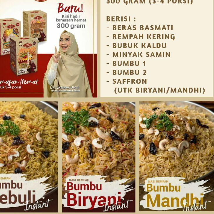 

Paket Ekslusif Nasi Kebuli - Mandhi - Biryani plus bumbu tinggal masak di magic com - by Umma Oki Setiana Dewi - Nasi Rempah Sahla