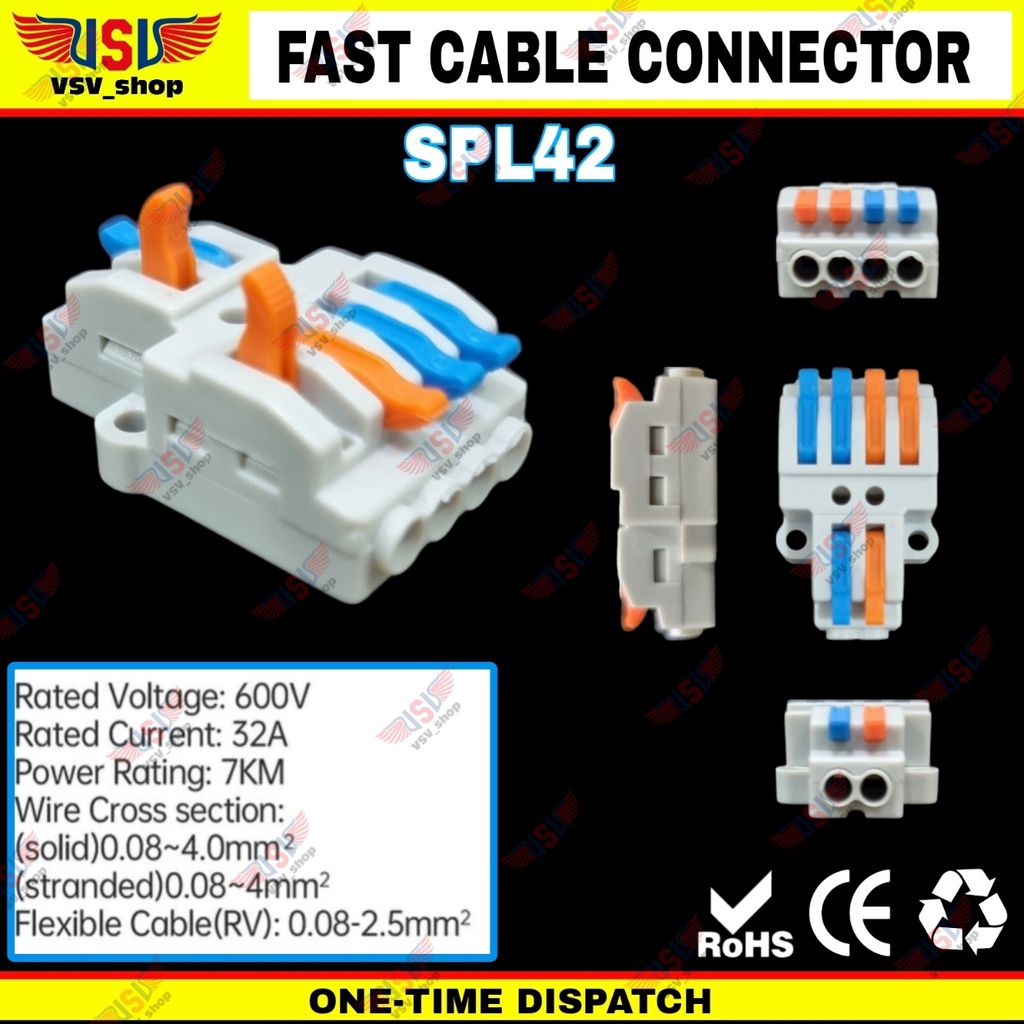 Terminal Konektor Kabel Sambung Cabang Quick Cable Connector 2to4 600V