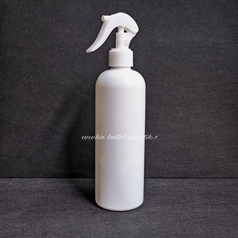 Botol plastik PET 500ml BR 28mm Putih Tinggi  tutup spray triger Putih