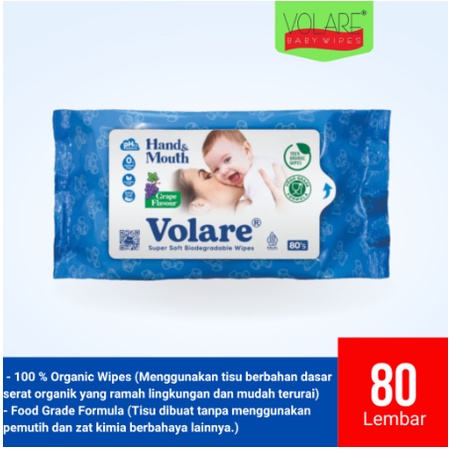 Wetkins tisue basah volare hand &amp; mouth 80 sheet