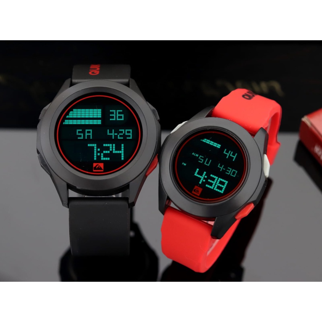 BISA COD✅ Jam tangan Couple Digital QUIKSILVER Strap Karet tahan air free batrai