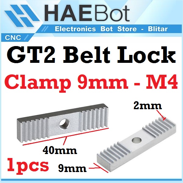 [HAEBOT] GT2 Timing Belt Lock Fixing Pengunci Holder Bracket 9mm Clamp W6 W10 Penjepit Clip