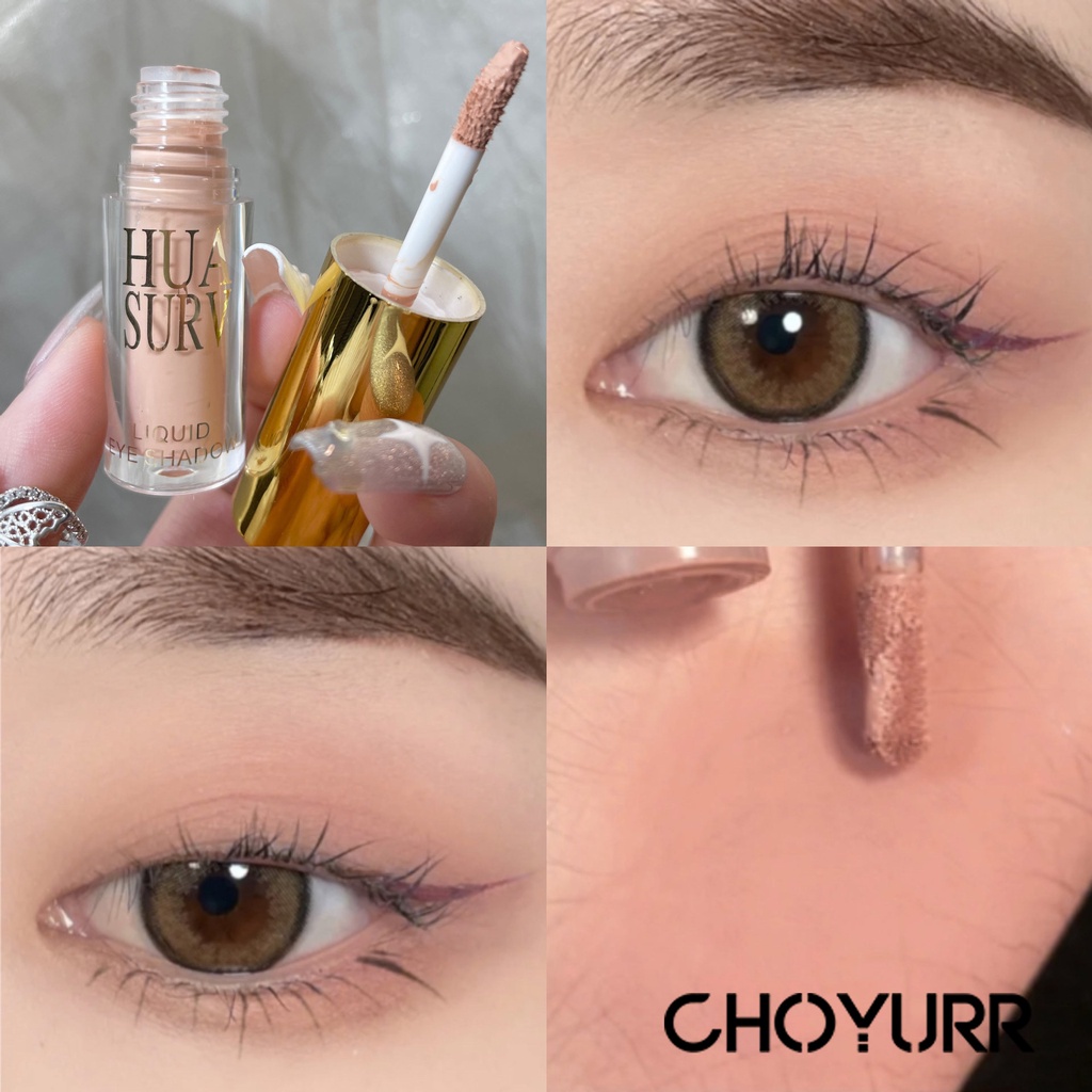 【COD】Eyeshadow Liquid Flash Shimming Pencerah Alami Lying Silkworm Mata Cair Bright Matte Natural Shiny Eyeshadow-CH