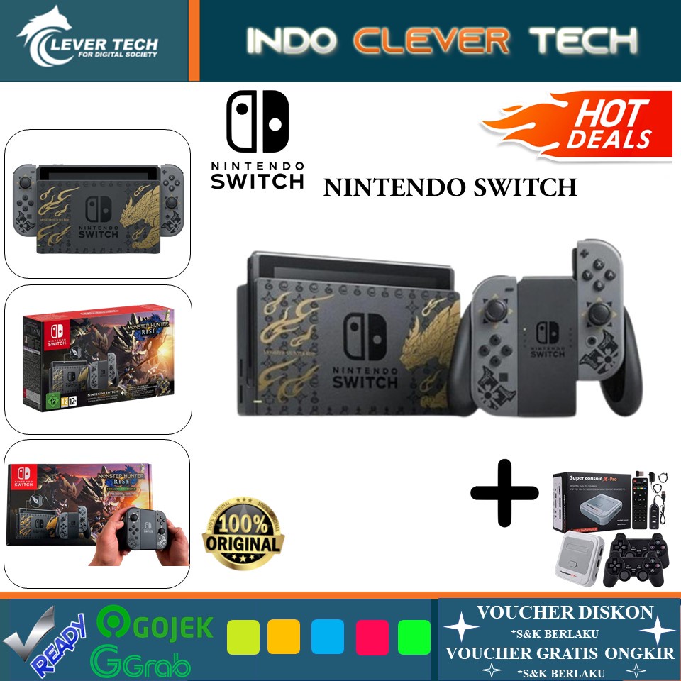 Nintendo Switch V2 Monster Hunter Rise Edition + Super Console X Pro