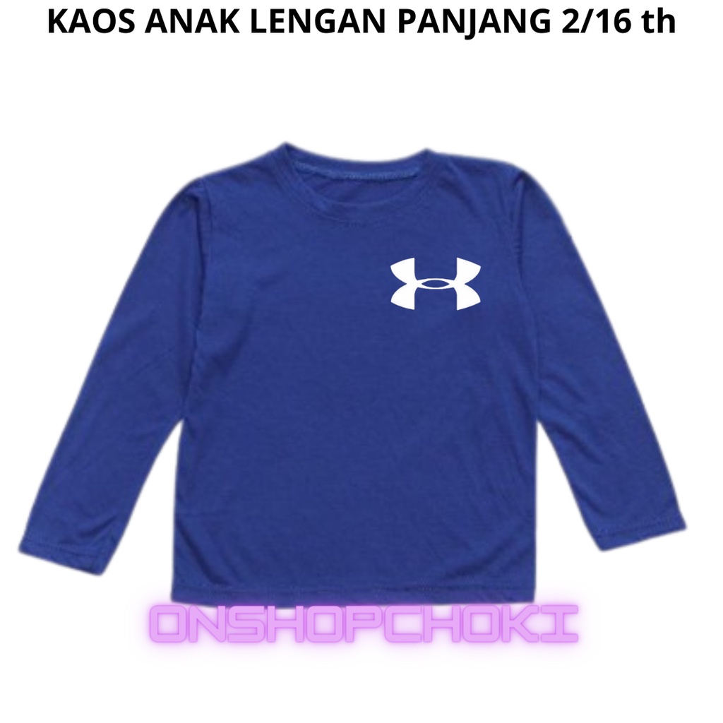 KAOS ANAK LENGAN PANJANG LOGO UN AMR UNISEX USIA 2/16 TH CEWEK/COWOK COTTON COMBED