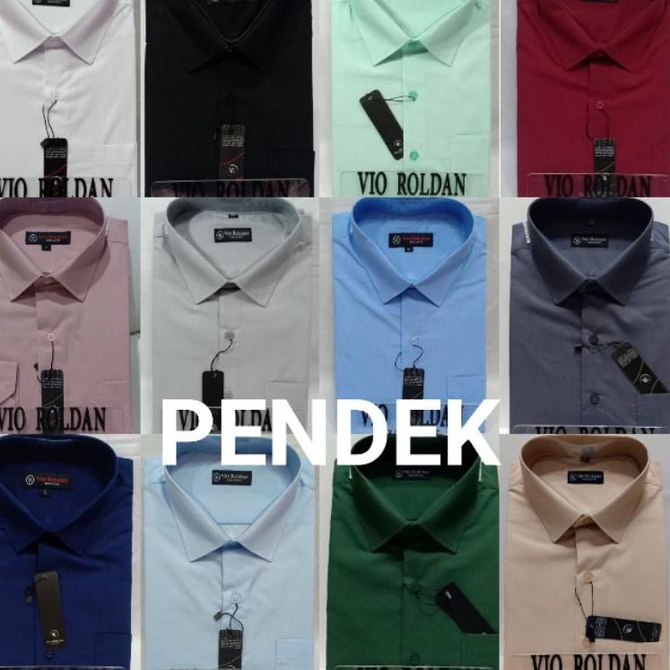 ➥ VIO ROLDAN Kemeja Pria Lengan Pendek Polos Best Seller ♣