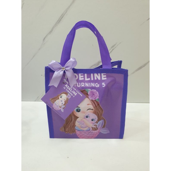 tas mika transparan custom/tas tenteng mika custom/goodiebag ultah/tas souvenir