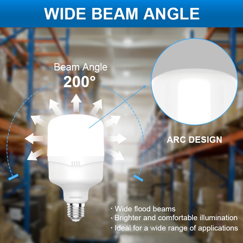 Megaman Lampu Bohlam LED YTT80Z1 Fitting E27 20W / YTT100Z1 30W / YTT20Z1 40W / YTT40Z1 50W / YTT145Z1 60W