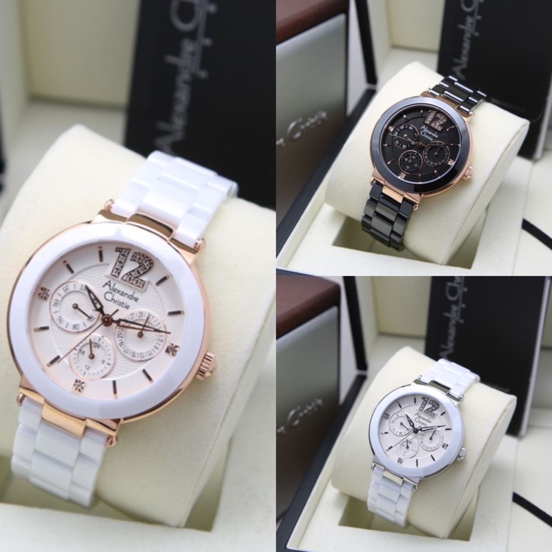 JAM TANGAN WANITA ALEXANDRE CHRISTIE CERAMIC AC2359 AC 2359BF